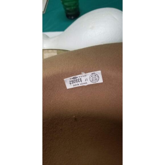 Vintage Ladies Hat Wool Felt Ostrich Feather  Doeskin George Bollman Co & Box - Picture 6 of 8